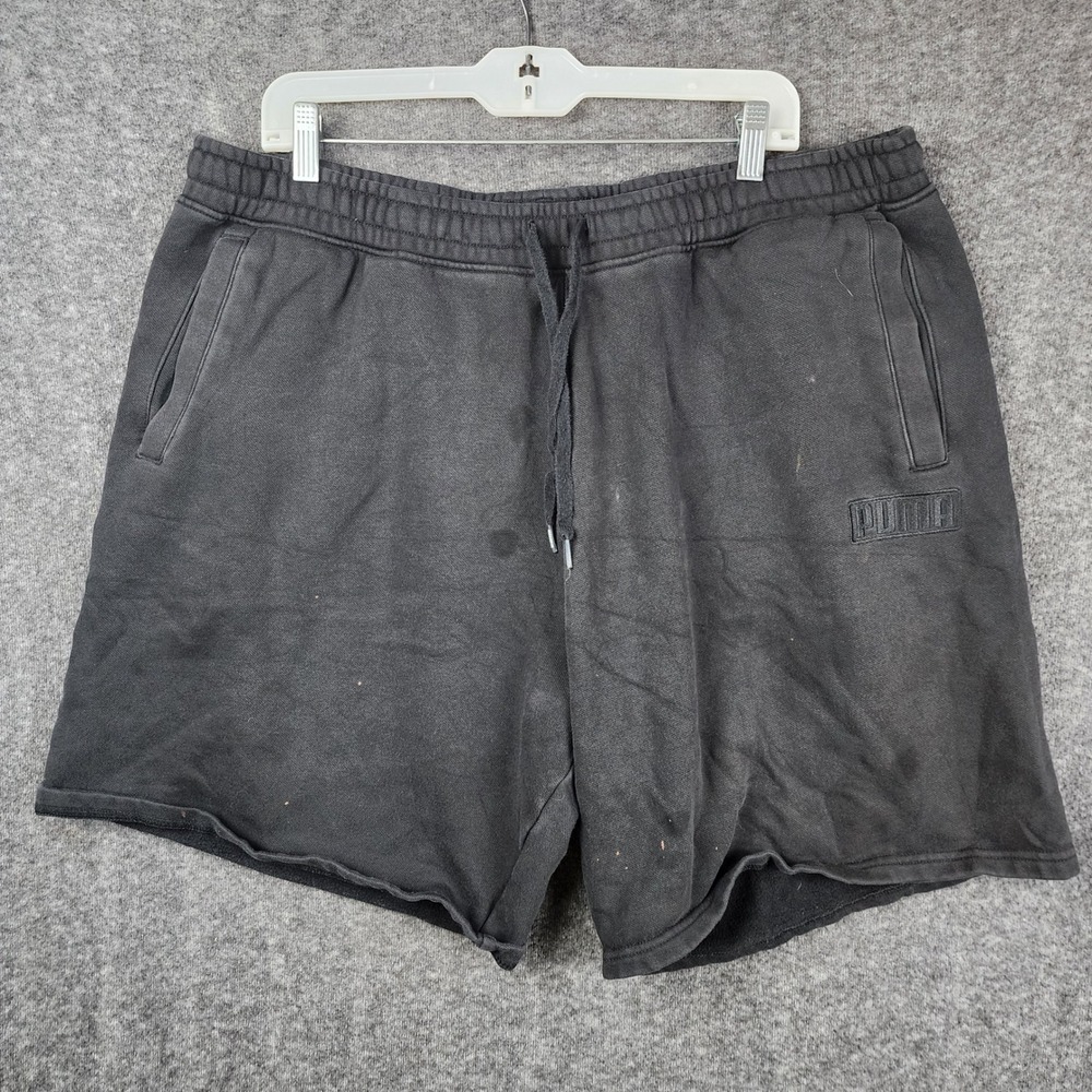 Puma Sweat Shorts Mens XXL Black Fleece Relaxed Fit 874807-01